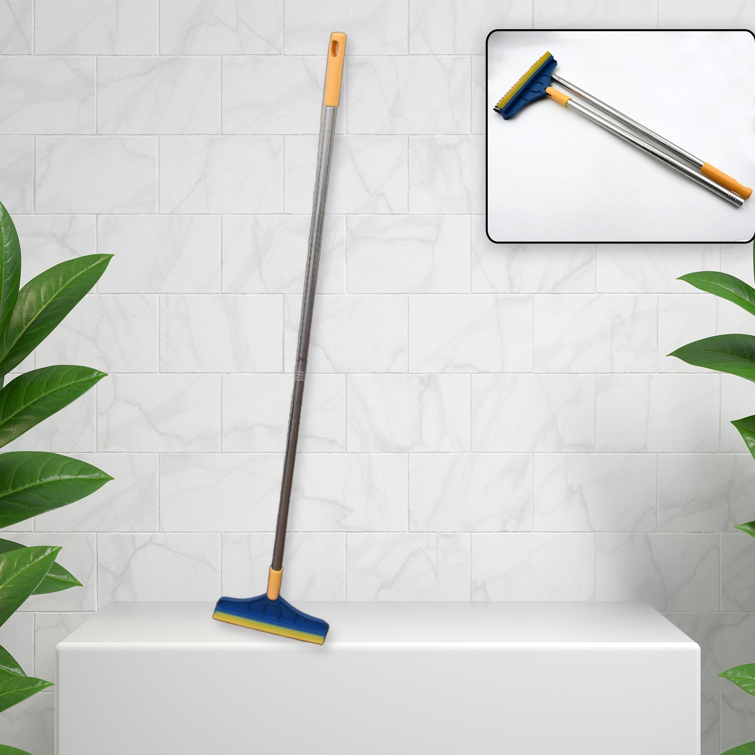 7928 2 in 1 Cleaning Brush & Wiper , Long Handle Floor Brush, Rotatable Cleaning Brush for Bathroom, Kitchen, 120 Degree Triangular Rotating Brush Head with Wiper 7928 2 in 1 Cleaning Brush & Wiper , Long Handle Floor Brush, Rotatable Cleaning Brush for Bathroom, Kitchen, 120 Degree Triangular Rotating Brush Head with Wiper
